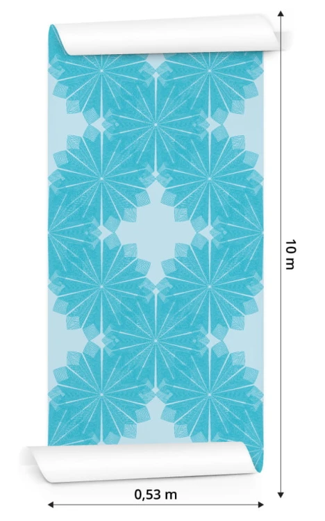Tapeta Turkusowe Geometryczne Kwiaty