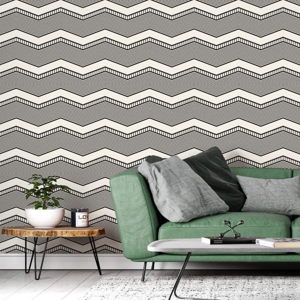 Tapeta Geometryczna - Retro Zygzaki