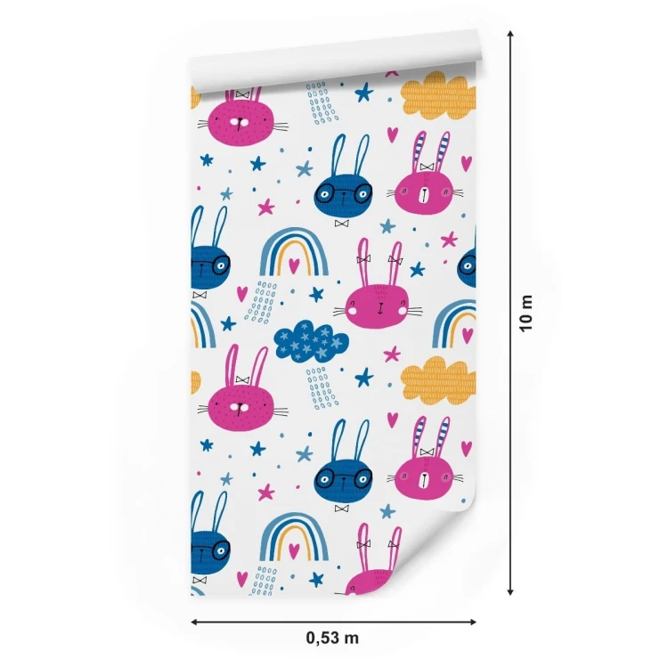 Tapeta Króliki Z Tęczą