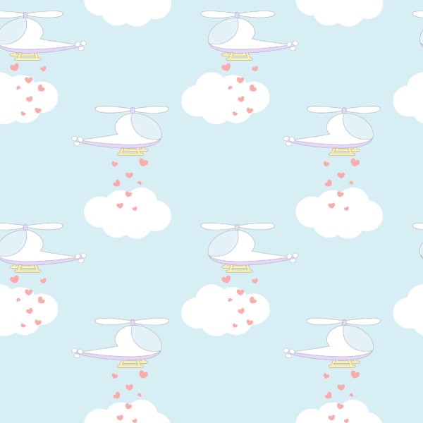 Tapeta Helikoptery Z Serduszkami