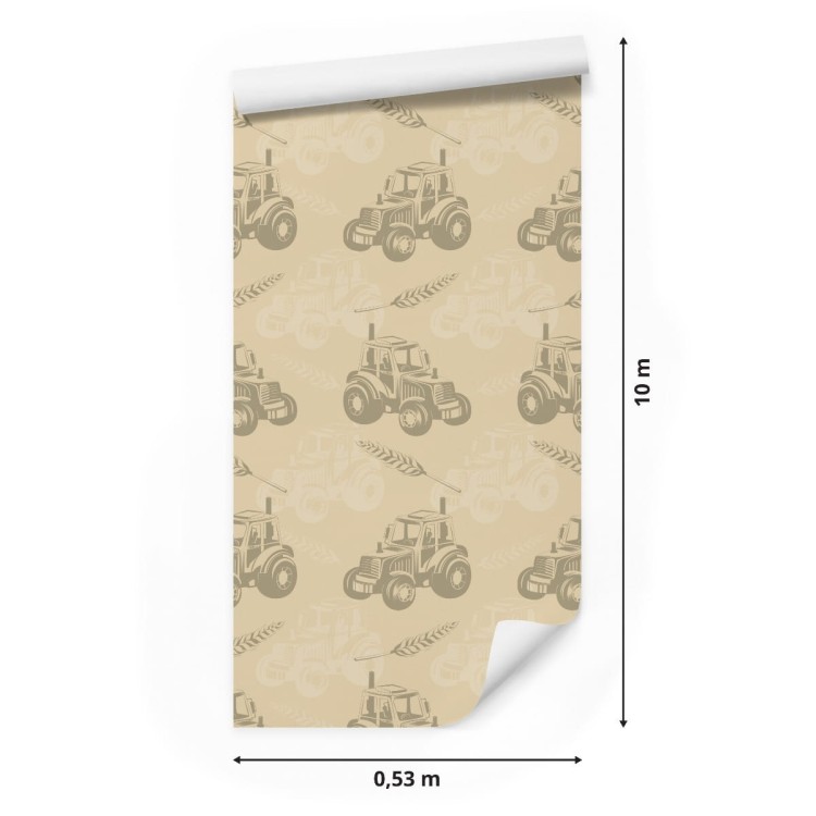 Tapeta Traktory Z Kłosami Zboża