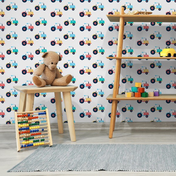 Tapeta Do Pokoju Dziecka Kolorowe Pojazdy