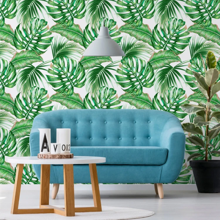 Tapeta Kolorowe Liście Egzotyczne