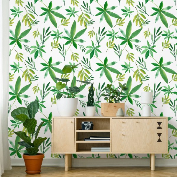 Tapeta Delikatne Kolorowe Listki