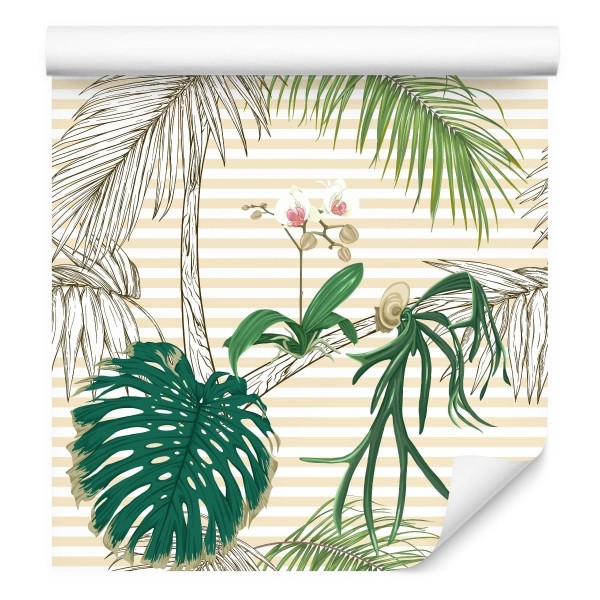 Tapeta Zielone Liście I Palmy