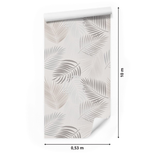 Tapeta Szare Liście Boho