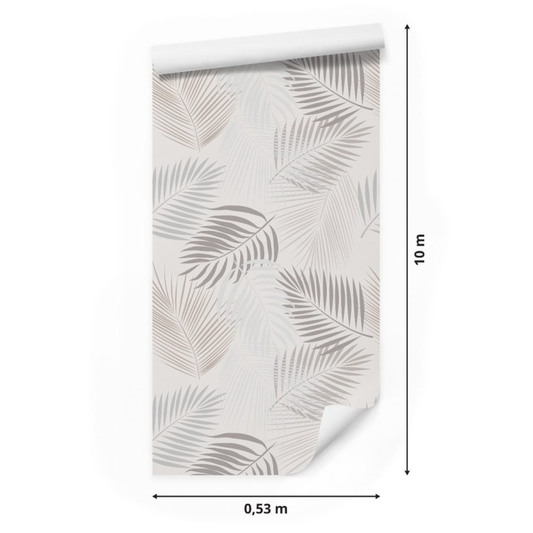Tapeta Szare Liście Boho