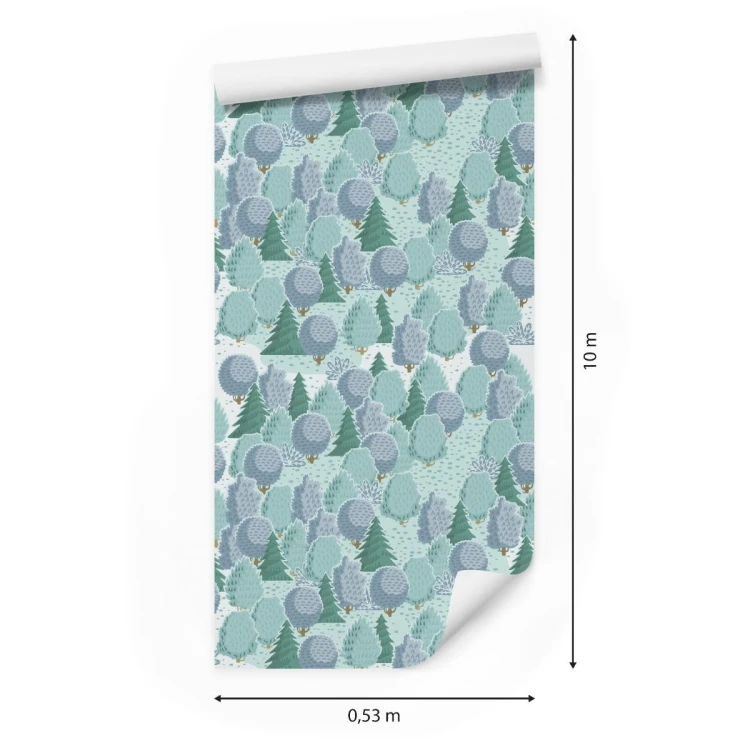 Tapeta Kolorowy Las Z Krzewami