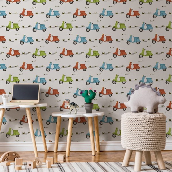 Tapeta Kolorowe Skutery Retro