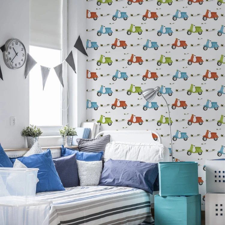 Tapeta Kolorowe Skutery Retro