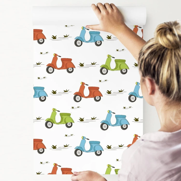 Tapeta Kolorowe Skutery Retro