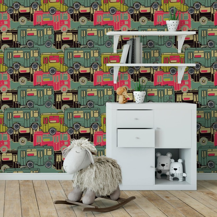 Tapeta Dla Dzieci - Kolorowe Autobusy