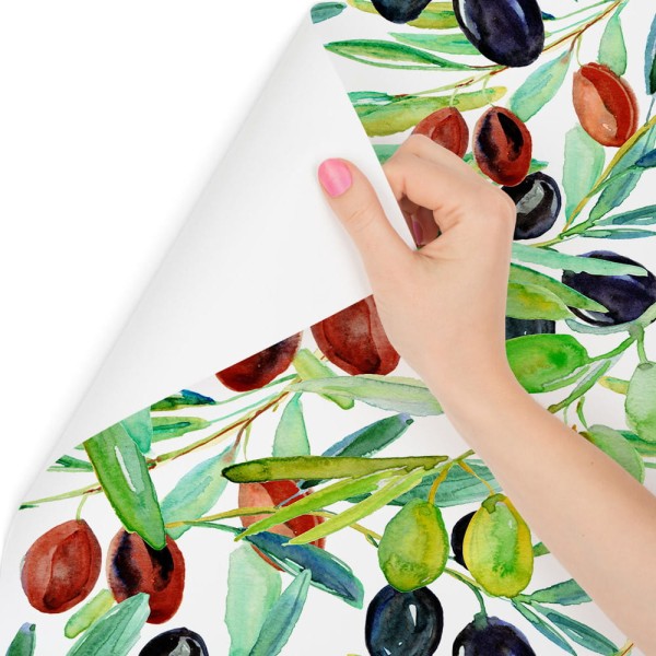 Tapeta Z Owocami Liście, Gałęzie, Zieleń Do Kuchni