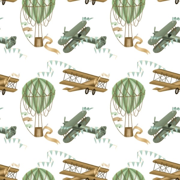 Tapeta Samoloty I Balony Retro