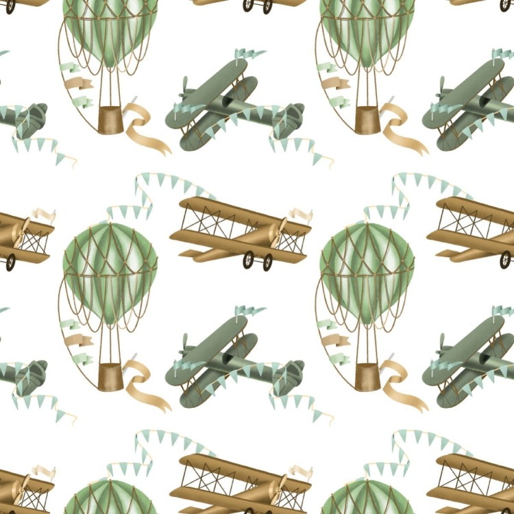 Tapeta Samoloty I Balony Retro