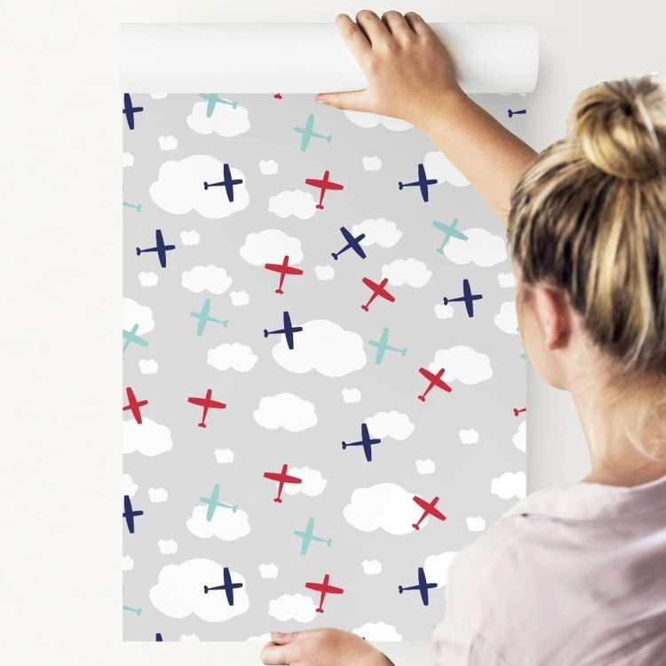 Tapeta Kolorowe Samoloty Pośród Chmur