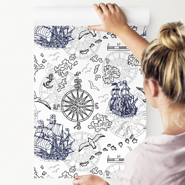 Tapeta Żaglowce I Kompasy Morskie