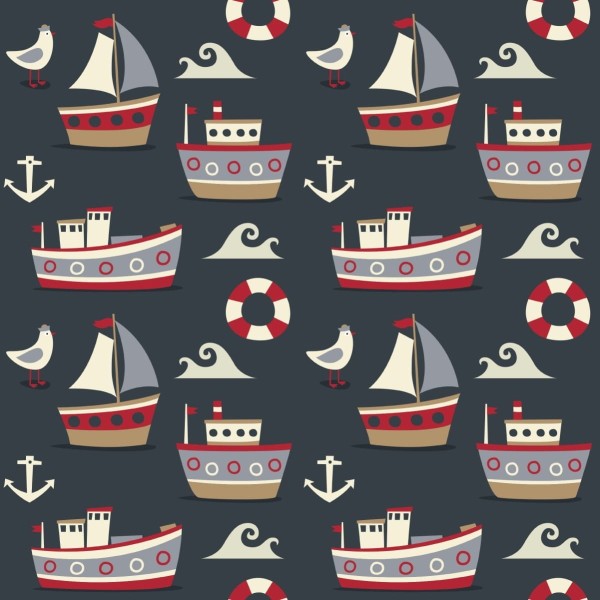 Tapeta Kolorowe Statki I Kotwice