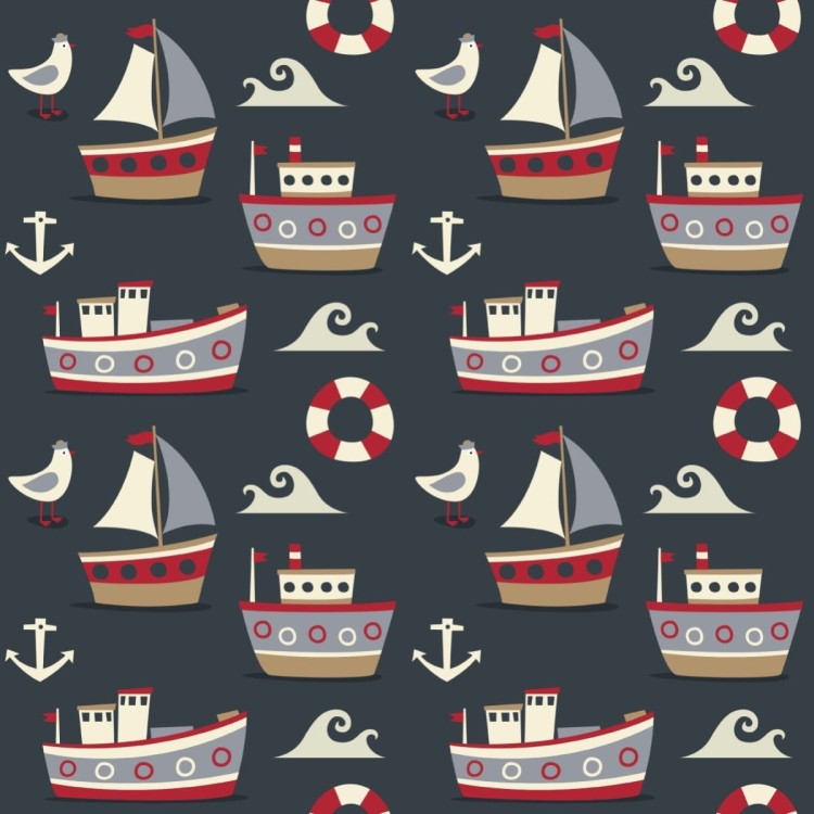 Tapeta Kolorowe Statki I Kotwice
