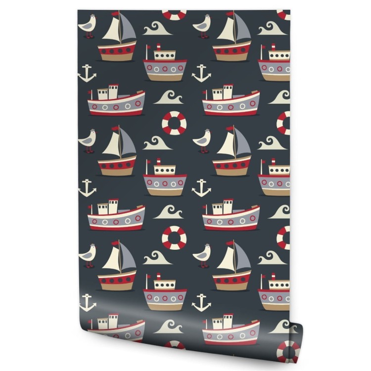 Tapeta Kolorowe Statki I Kotwice