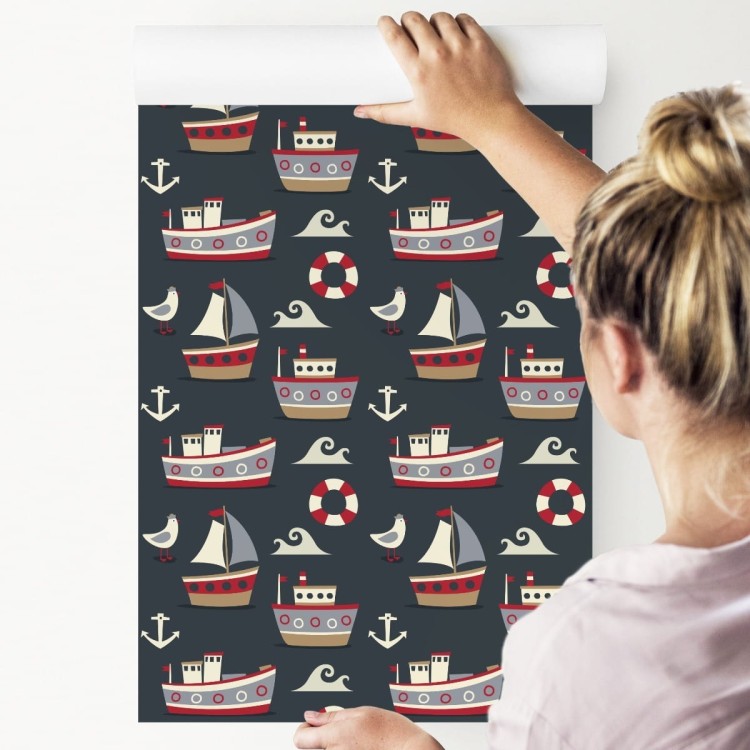 Tapeta Kolorowe Statki I Kotwice