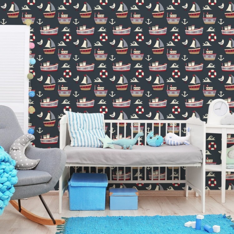 Tapeta Kolorowe Statki I Kotwice