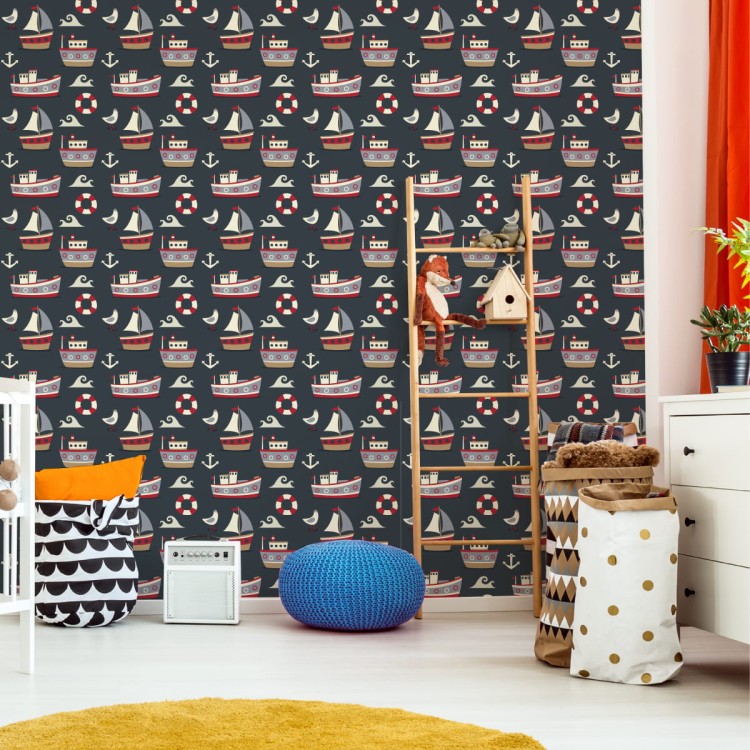 Tapeta Kolorowe Statki I Kotwice