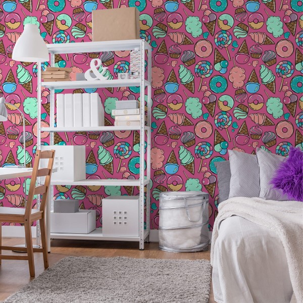 Tapeta Wata Cukrowa Z Lodami