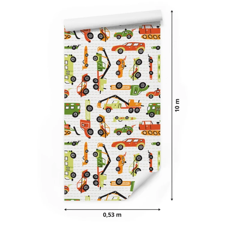 Tapeta Z Samochodami, Ciężarówki, Pokój Dziecięcy