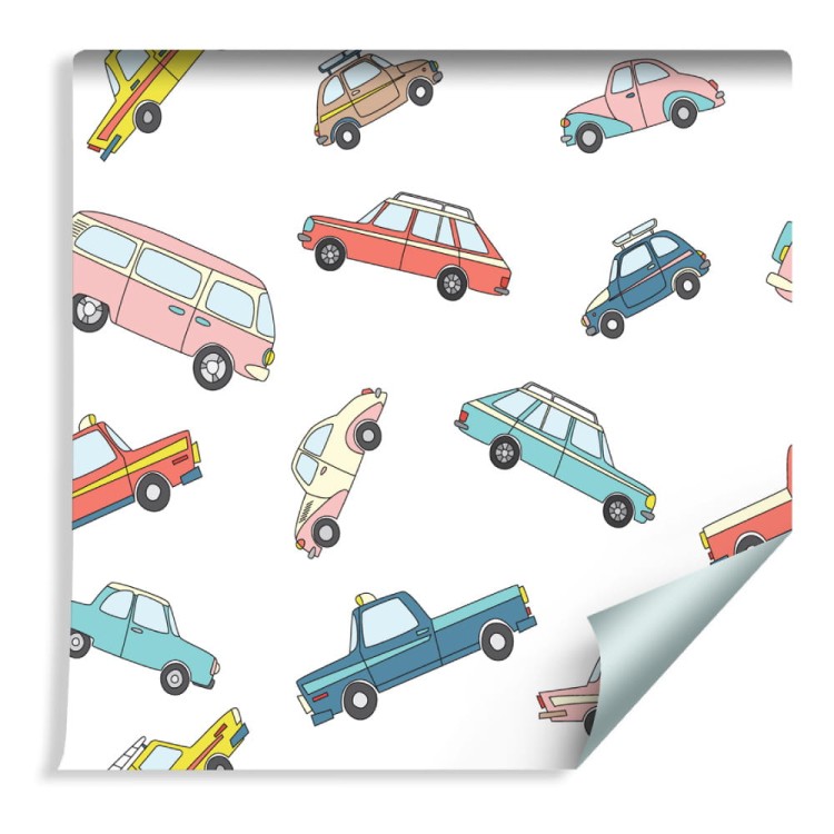 Tapeta Dla Dzieci - Kolorowe Retro Samochody