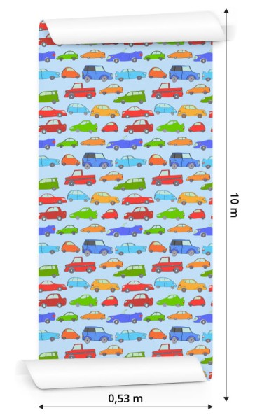 Tapeta Dla Dzieci - Kolorowe Autka