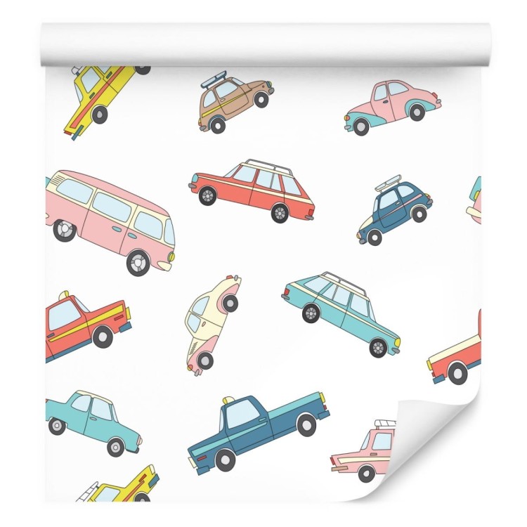 Tapeta Dla Dzieci - Kolorowe Retro Samochody