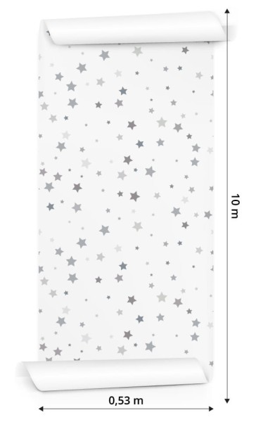 Tapeta Do Pokoju Dziecięcego Szare Drobne Gwiazdki