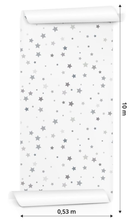 Tapeta Do Pokoju Dziecięcego Szare Drobne Gwiazdki