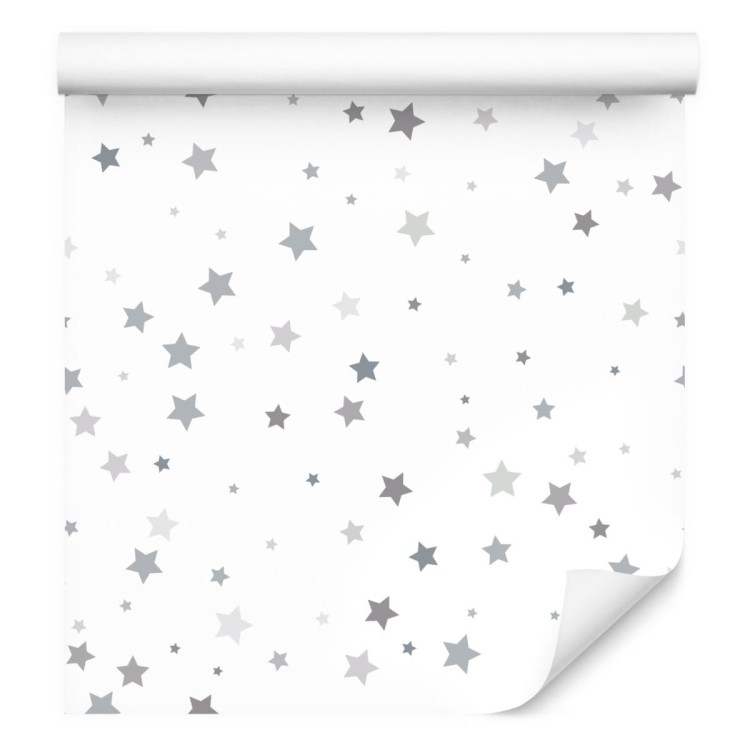 Tapeta Do Pokoju Dziecięcego Szare Drobne Gwiazdki