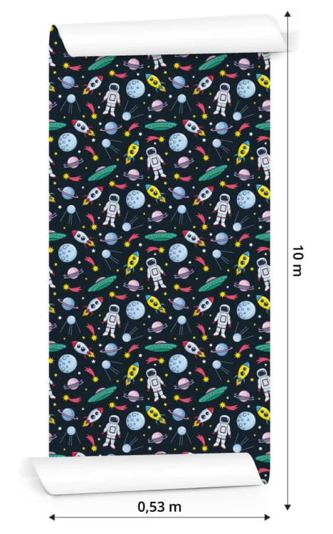 Tapeta Dla Dzieci - Planety, Astronauci, Rakiety I Ufo