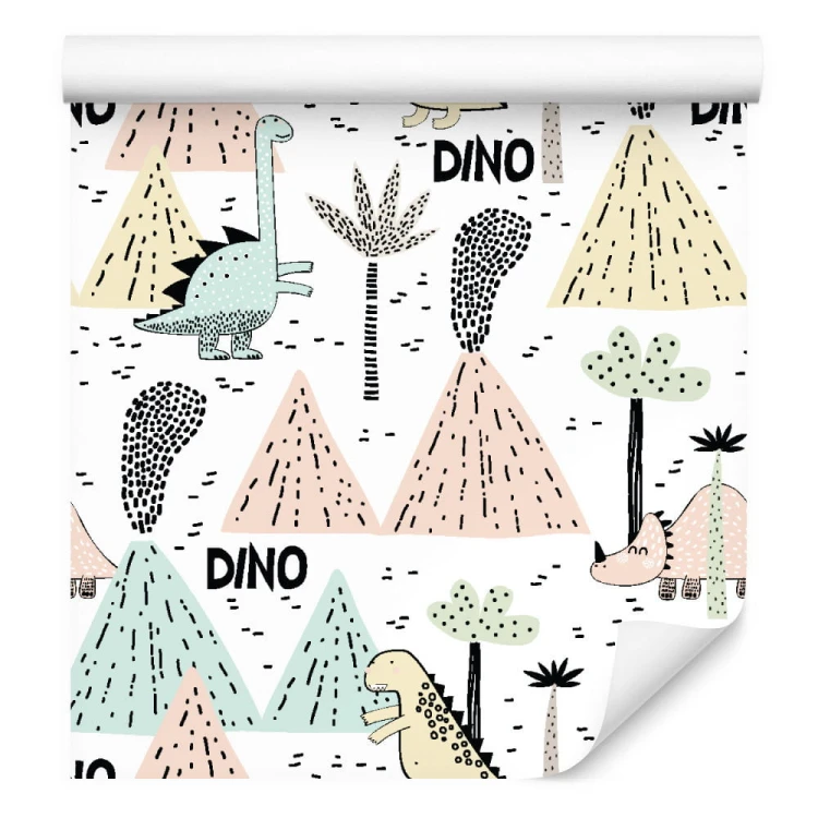 Tapeta Dla Chłopca, Dinozaury, Pastelowe Wulkany