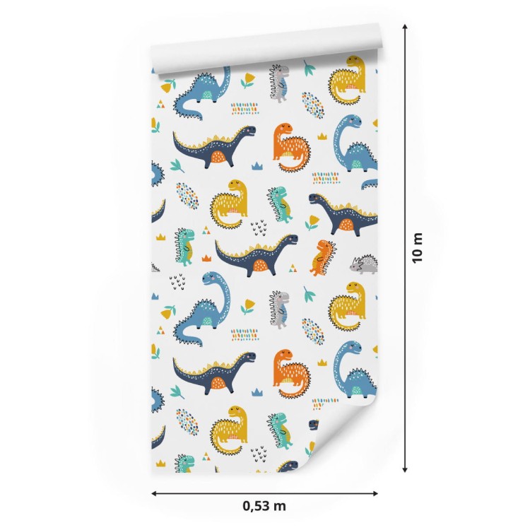 Tapeta Do Pokoju Chłopca Dinozaury Kwiaty