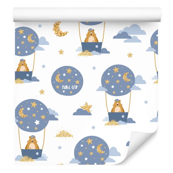 Tapeta Dla Chłopca, Balony, Niedźwiedzie, Gwiazdy