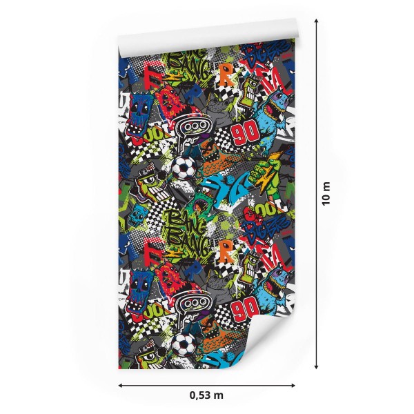 Tapeta Sportowa Dla Chłopca Piłka Nożna Graffiti