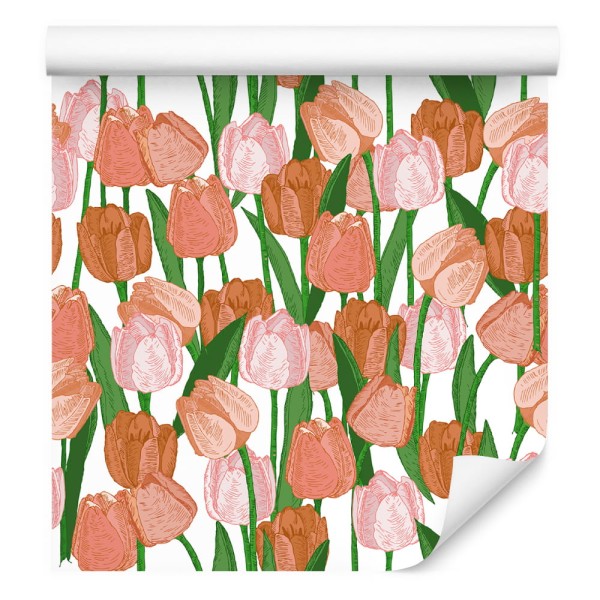 Tapeta Wiosenne Tulipany W Stylu Vintage