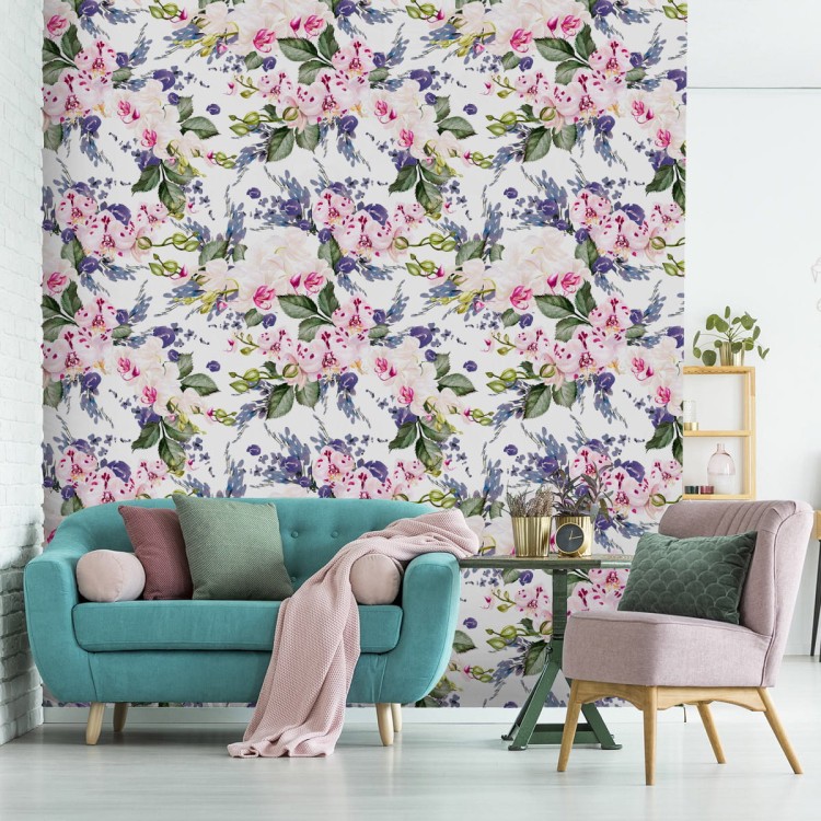 Tapeta Do Salonu Zieleń Kwiaty Storczyki Orchidea