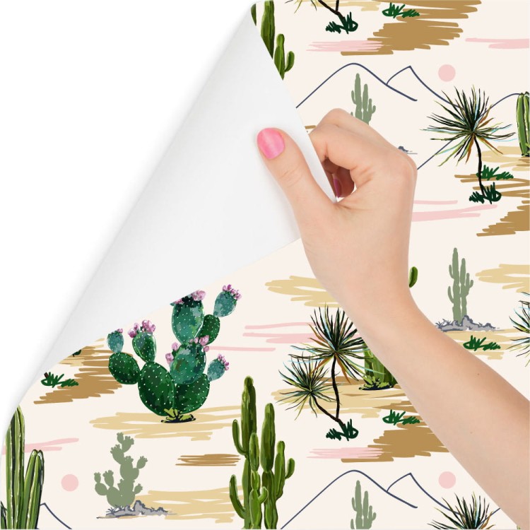 Tapeta Krajobraz Kwiaty Kaktusy