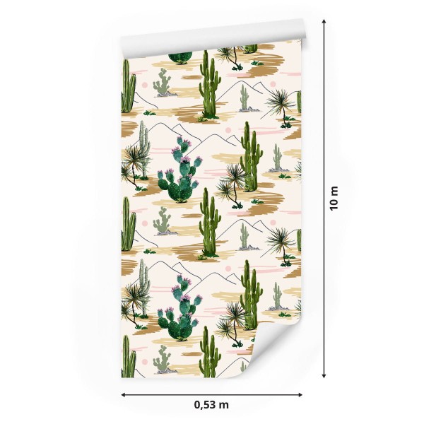 Tapeta Krajobraz Kwiaty Kaktusy