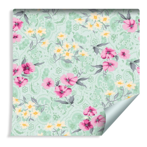 Tapeta Kolorowy Kwiatowy Wzór