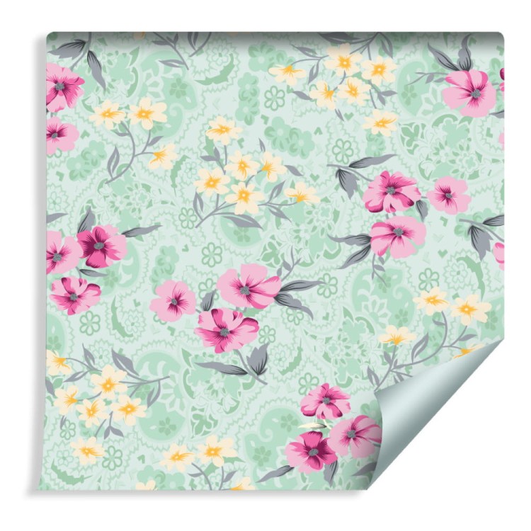 Tapeta Kolorowy Kwiatowy Wzór