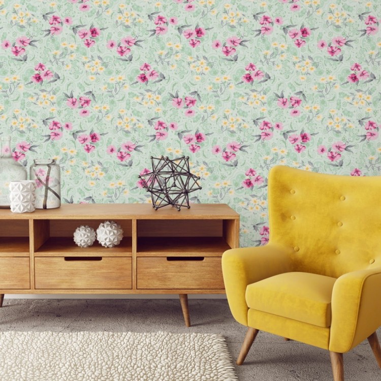 Tapeta Kolorowy Kwiatowy Wzór