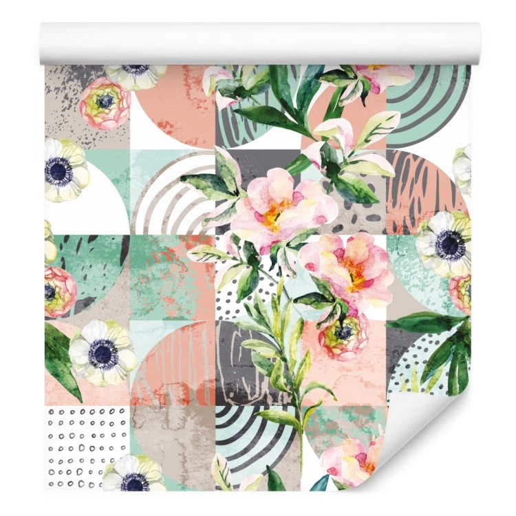 Tapeta Modernistyczny Kwiatowy Patchwork