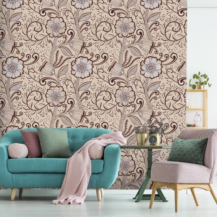 Tapeta Piękne Kwiaty W Stylu Retro