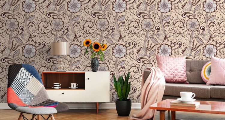 Tapeta Piękne Kwiaty W Stylu Retro